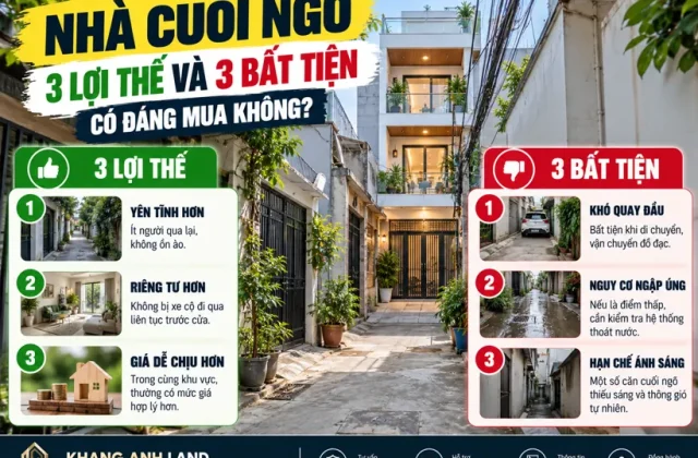 Mua nhà cuối ngõ – 3 lợi thế và 3 bất tiện cần biết