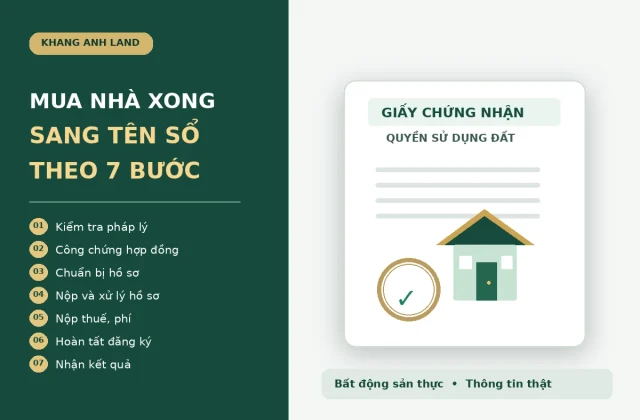 Mua nhà xong, sang tên sổ theo các bước nào?